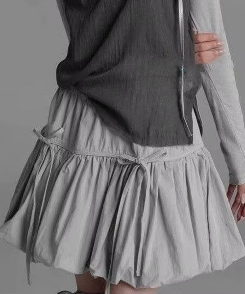 almo(アルモ)の「SK リボンバルーンスカート(se)(スカート・レディース・ブラック/ホワイト/グレー・FREE)」の6枚目の写真