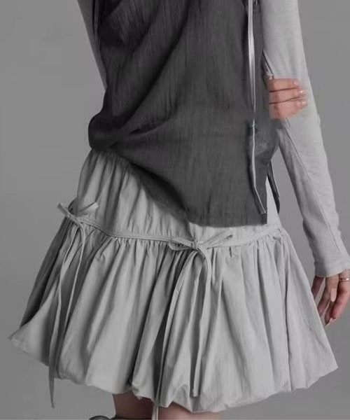 almo(アルモ)の「SK リボンバルーンスカート(se)(スカート・レディース・ブラック/ホワイト/グレー・FREE)」の9枚目の写真