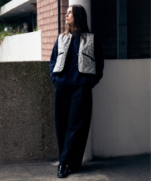 現行・未使用級✨ LAVENHAM BOMBER GILET ブルー Lサイズ LAVENHAM ベスト ジレ BOMBER GILET MENS / ボンバージレ メンズ