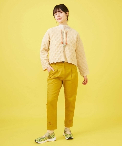Jocomomola(ホコモモラ)の「カラーツイル 刺繍入りテーパードパンツ(その他パンツ・レディース・グリーン/イエロー・42/40)」の20枚目の写真
