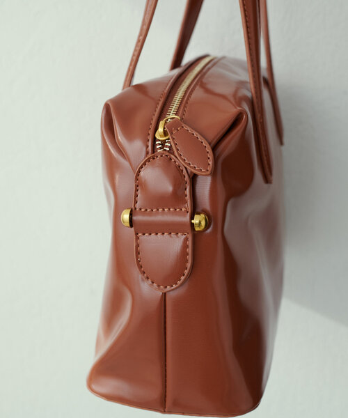 natural couture（ナチュラルクチュール）の「ミドルボストンバッグ（ショルダーバッグ・レディース・キャメル/アイボリー/ブラック・FREE）」の11枚目の写真