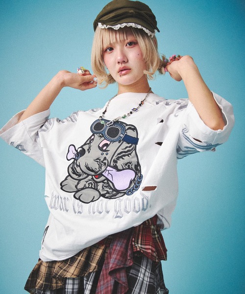 セール】【GALFY/ガルフィー】病みに染まりし反戦Tシャツ（Tシャツ