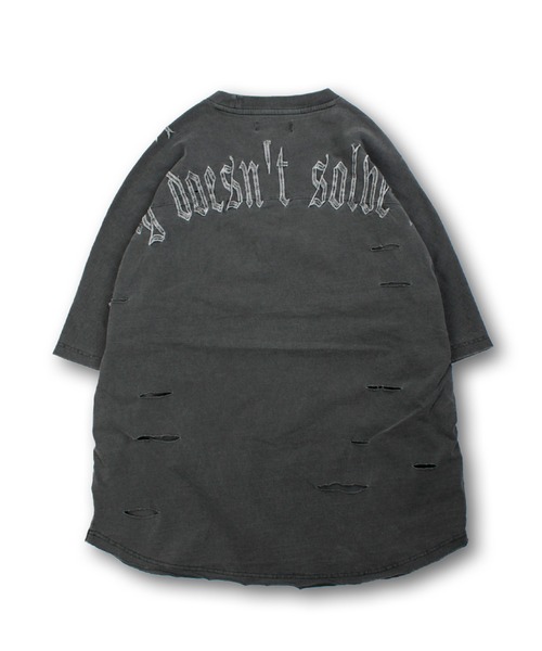 GALFY(ガルフィー)の「【GALFY/ガルフィー】病みに染まりし反戦Tシャツ(Tシャツ/カットソー・メンズ・ブラック/ホワイト/スミクロ・XL/L)」の9枚目の写真