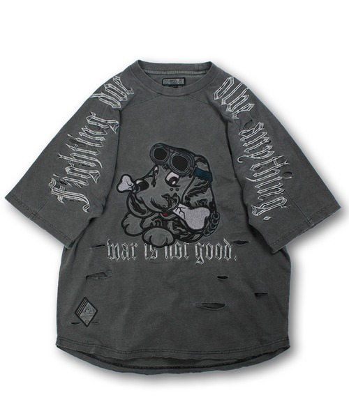 GALFY(ガルフィー)の「【GALFY/ガルフィー】病みに染まりし反戦Tシャツ(Tシャツ/カットソー・メンズ・ブラック/ホワイト/スミクロ・XL/L)」の8枚目の写真