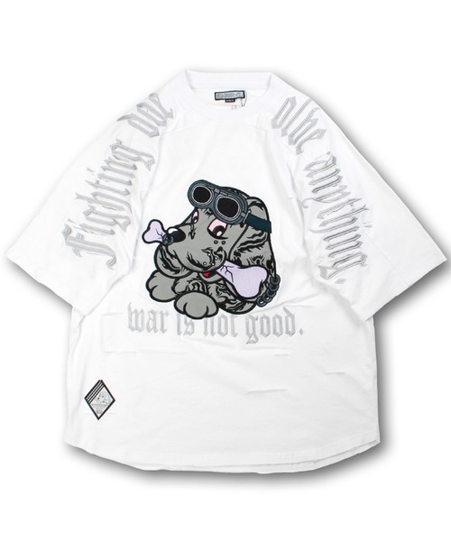GALFY(ガルフィー)の「【GALFY/ガルフィー】病みに染まりし反戦Tシャツ(Tシャツ/カットソー・メンズ・ブラック/ホワイト/スミクロ・XL/L)」の4枚目の写真