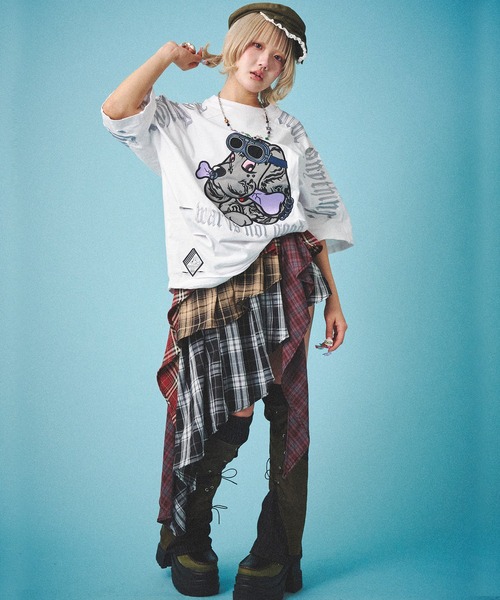 GALFY(ガルフィー)の「【GALFY/ガルフィー】病みに染まりし反戦Tシャツ(Tシャツ/カットソー・メンズ・ブラック/ホワイト/スミクロ・XL/L)」の22枚目の写真