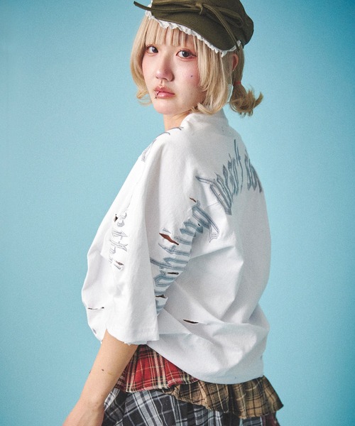 GALFY(ガルフィー)の「【GALFY/ガルフィー】病みに染まりし反戦Tシャツ(Tシャツ/カットソー・メンズ・ブラック/ホワイト/スミクロ・XL/L)」の16枚目の写真
