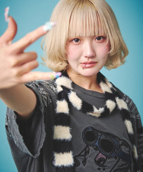 GALFY(ガルフィー)の「【GALFY/ガルフィー】病みに染まりし反戦Tシャツ(Tシャツ/カットソー・メンズ・ブラック/ホワイト/スミクロ・XL/L)」の20枚目の写真