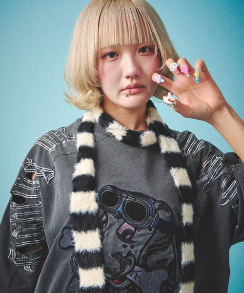 GALFY(ガルフィー)の「【GALFY/ガルフィー】病みに染まりし反戦Tシャツ(Tシャツ/カットソー・メンズ・ブラック/ホワイト/スミクロ・XL/L)」の19枚目の写真