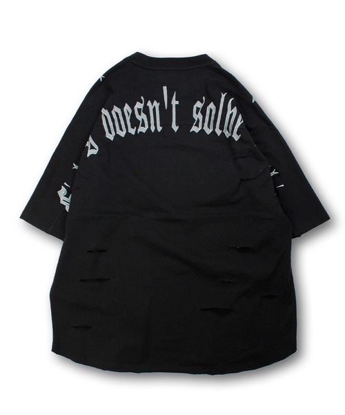 GALFY(ガルフィー)の「【GALFY/ガルフィー】病みに染まりし反戦Tシャツ(Tシャツ/カットソー・メンズ・ブラック/ホワイト/スミクロ・XL/L)」の7枚目の写真