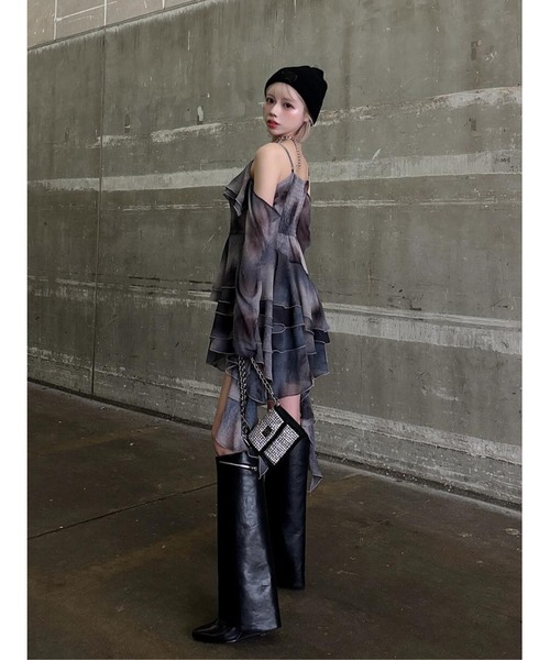 Darich イレヘムタイダイフリルミニワンピース イレヘムタイダイフリルミニワンピース（ワンピース）｜Darich