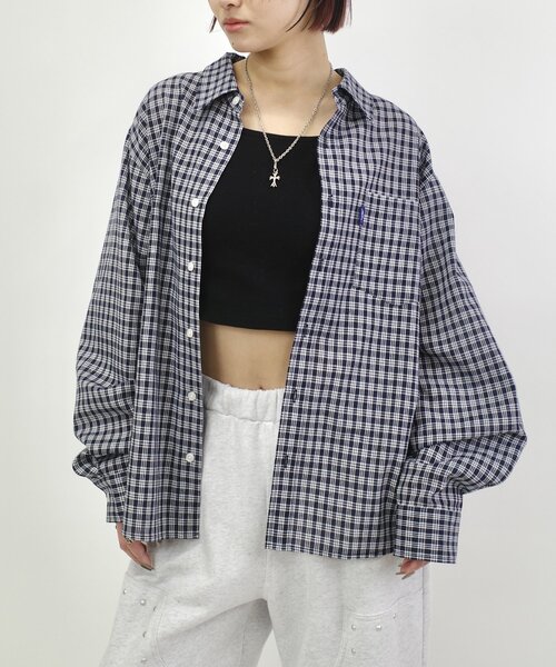 WHO'S WHO gallery（フーズフーギャラリー）の「【UNISEX/ユニセックス】FACTチェックシャツ（シャツ/ブラウス・レディース・ホワイト/ネイビー・FREE）」の7枚目の写真
