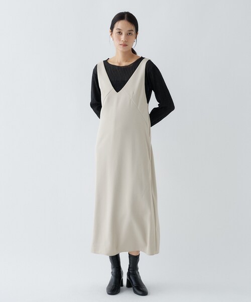 cloenc（クロエンス）の「【手洗い可】Vネックフレアワンピース（ワンピース・レディース・ブラック/ナチュラル・03/01/02）」の18枚目の写真