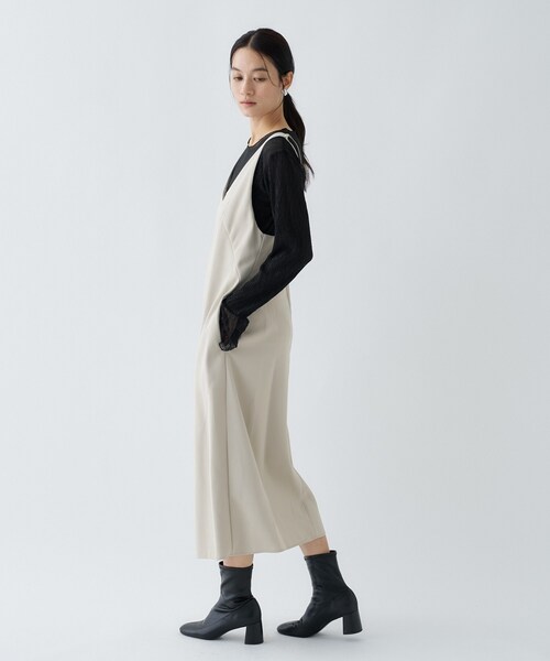 cloenc（クロエンス）の「【手洗い可】Vネックフレアワンピース（ワンピース・レディース・ブラック/ナチュラル・03/01/02）」の19枚目の写真