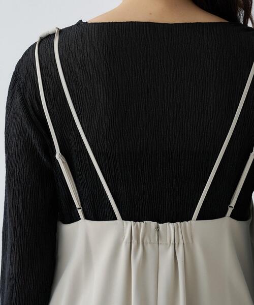 cloenc（クロエンス）の「【手洗い可】Vネックフレアワンピース（ワンピース・レディース・ブラック/ナチュラル・03/01/02）」の10枚目の写真