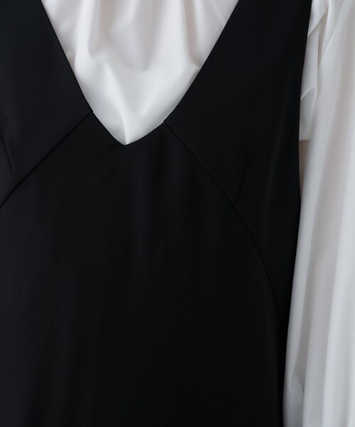 cloenc（クロエンス）の「【手洗い可】Vネックフレアワンピース（ワンピース・レディース・ブラック/ナチュラル・03/01/02）」の16枚目の写真