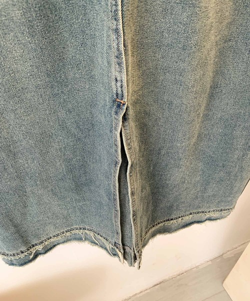 aimoha(アイモハ)の「【aimoha】フリンジヘムデニムマキシスカート(デニムスカート・レディース・ブルー・LARGE/X-LARGE/SMALL/MEDIUM)」の17枚目の写真