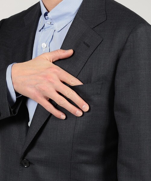 TRAVELLER ウールシルク シングルブレステッド2Bスーツ E.Zegna