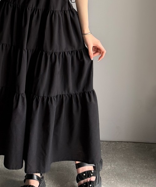 mily bilet(ミウィビレット)の「【mily bilet】一枚で大人可愛く決まる。フリル切り替えドッキングワンピース(ノースリーブ)(ワンピース・レディース・その他/ブラック・X-LARGE/SMALL/MEDIUM/LARGE)」の22枚目の写真