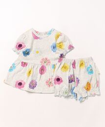 [ベビー]フラワーミックスプリントチュニックパンツセット