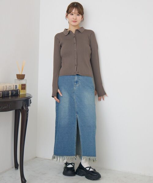 RETRO GIRL(レトロガール)の「襟付チビボタンカーデ(ニット/セーター・レディース・ブラック/ブラウン/レッド/ブラック系その他3・FREE)」の18枚目の写真