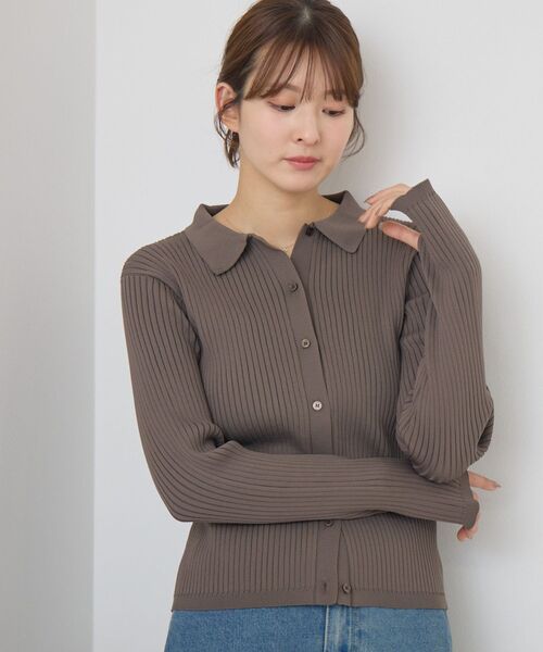 RETRO GIRL(レトロガール)の「襟付チビボタンカーデ(ニット/セーター・レディース・ブラック/ブラウン/レッド/ブラック系その他3・FREE)」の5枚目の写真