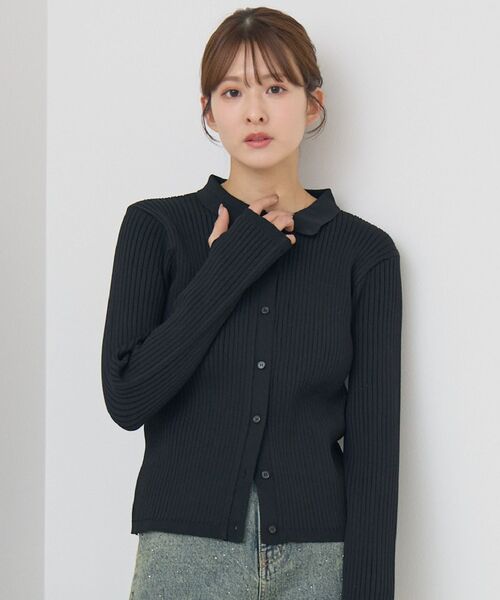 RETRO GIRL(レトロガール)の「襟付チビボタンカーデ(ニット/セーター・レディース・ブラック/ブラウン/レッド/ブラック系その他3・FREE)」の7枚目の写真