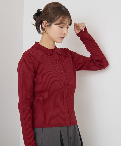 RETRO GIRL(レトロガール)の「襟付チビボタンカーデ(ニット/セーター・レディース・ブラック/ブラウン/レッド/ブラック系その他3・FREE)」の8枚目の写真