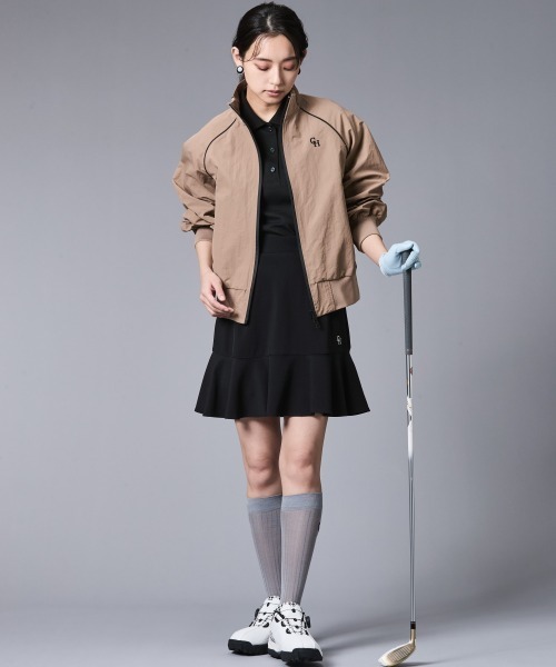 CHIC STYLE（シックスタイル）の「配色ラインハイネックブルゾン＜大きいサイズ有＞シックスタイルゴルフ（ブルゾン・レディース・モカ/ブラック・3L/LL/L/M/5L/4L）」の6枚目の写真