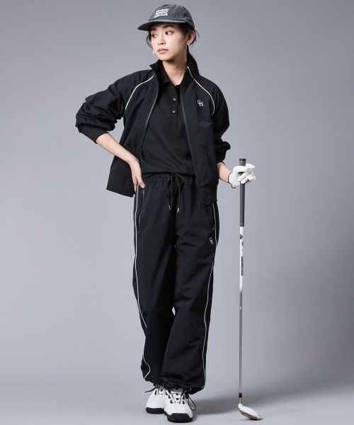 CHIC STYLE（シックスタイル）の「配色ラインハイネックブルゾン＜大きいサイズ有＞シックスタイルゴルフ（ブルゾン・レディース・モカ/ブラック・3L/LL/L/M/5L/4L）」の8枚目の写真