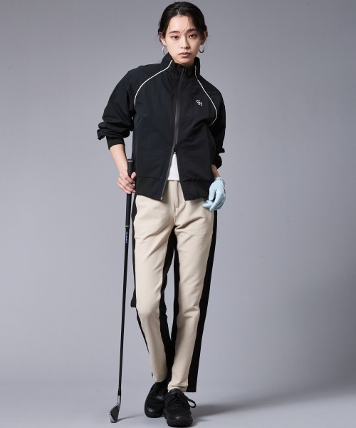 CHIC STYLE（シックスタイル）の「配色ラインハイネックブルゾン＜大きいサイズ有＞シックスタイルゴルフ（ブルゾン・レディース・モカ/ブラック・3L/LL/L/M/5L/4L）」の11枚目の写真