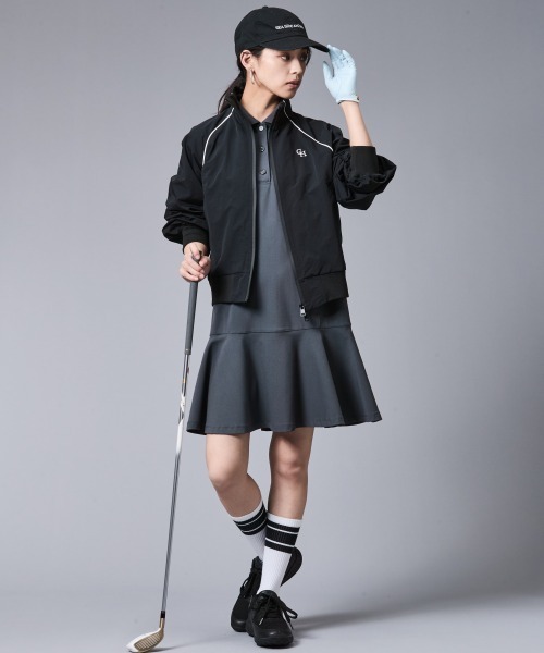 CHIC STYLE（シックスタイル）の「配色ラインハイネックブルゾン＜大きいサイズ有＞シックスタイルゴルフ（ブルゾン・レディース・モカ/ブラック・3L/LL/L/M/5L/4L）」の12枚目の写真