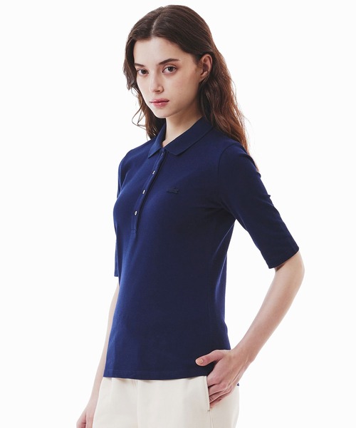 LACOSTE（ラコステ）の「スリムフィットハーフスリーブポロシャツ（ポロシャツ・レディース・ピンクベージュ/ネイビー/ブラック/ホワイト・40/38/36/34）」の15枚目の写真