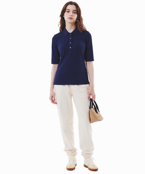 LACOSTE（ラコステ）の「スリムフィットハーフスリーブポロシャツ（ポロシャツ・レディース・ピンクベージュ/ネイビー/ブラック/ホワイト・40/38/36/34）」の16枚目の写真