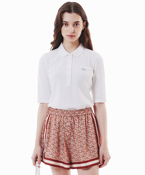 LACOSTE（ラコステ）の「スリムフィットハーフスリーブポロシャツ（ポロシャツ・レディース・ピンクベージュ/ネイビー/ブラック/ホワイト・40/38/36/34）」の18枚目の写真