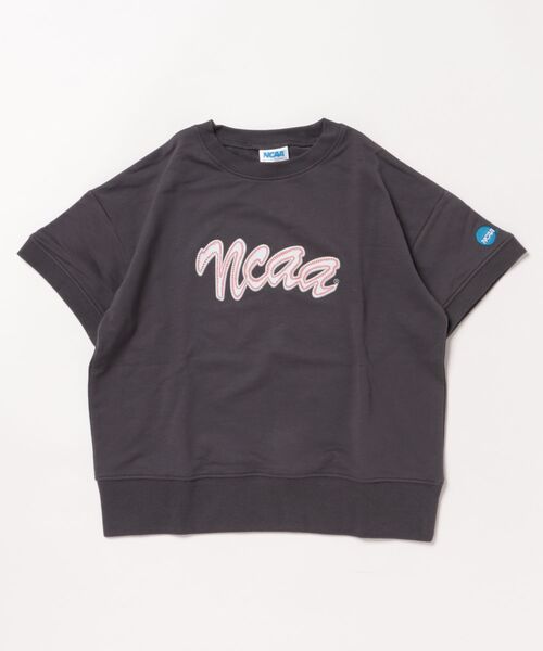 NCAA（エヌシーエーエー）の「【NCAA】ロゴプリントスウェットTシャツ（Tシャツ/カットソー・キッズ・チャコール/杢グレー・140/130/120/110/100）」の2枚目の写真