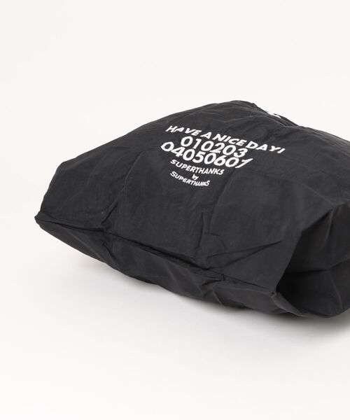 ARCHIVER(アーカイバ)の「【RS】【SUPERTHANKS】HAVE A NICE DAY! ECO BAG(エコバッグ/サブバッグ・レディース・ブラック・FREE)」の3枚目の写真