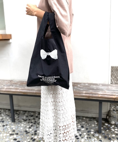 ARCHIVER(アーカイバ)の「【RS】【SUPERTHANKS】HAVE A NICE DAY! ECO BAG(エコバッグ/サブバッグ・レディース・ブラック・FREE)」の1枚目の写真