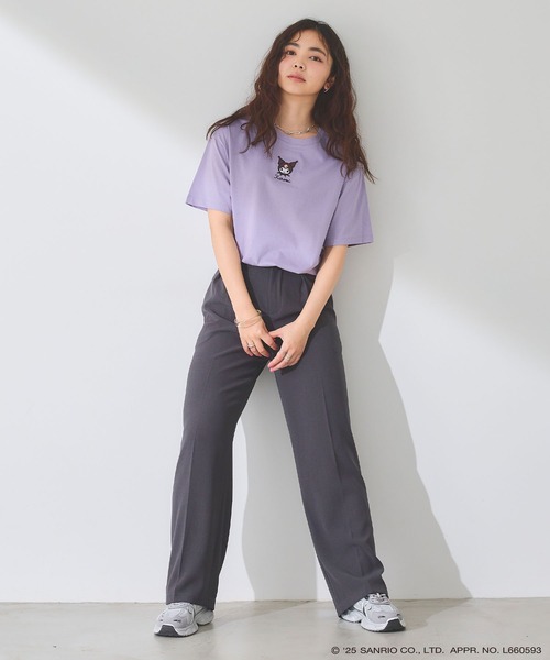 sanrio(サンリオ)の「【sanrio characters】KUROMI/クロミ刺繍デザイン半袖Tシャツ《サンリオキャラクターズ》(Tシャツ/カットソー・レディース・ネイビー/ラベンダー/オフホワイト・M/L/LL/3L)」の13枚目の写真
