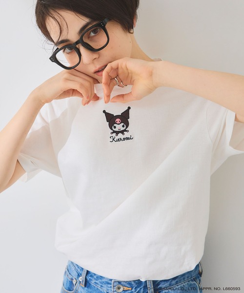 sanrio(サンリオ)の「【sanrio characters】KUROMI/クロミ刺繍デザイン半袖Tシャツ《サンリオキャラクターズ》(Tシャツ/カットソー・レディース・ネイビー/ラベンダー/オフホワイト・M/L/LL/3L)」の15枚目の写真