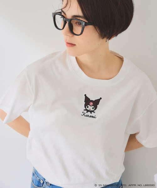 sanrio(サンリオ)の「【sanrio characters】KUROMI/クロミ刺繍デザイン半袖Tシャツ《サンリオキャラクターズ》(Tシャツ/カットソー・レディース・ネイビー/ラベンダー/オフホワイト・M/L/LL/3L)」の16枚目の写真