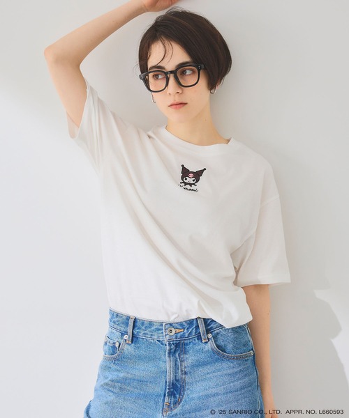 sanrio(サンリオ)の「【sanrio characters】KUROMI/クロミ刺繍デザイン半袖Tシャツ《サンリオキャラクターズ》(Tシャツ/カットソー・レディース・ネイビー/ラベンダー/オフホワイト・M/L/LL/3L)」の19枚目の写真