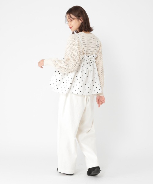 studio CLIP(スタディオクリップ)の「《natural by clip》ドット刺繍フレアキャミブラウス(キャミソール・レディース・グレー/オフホワイト・FREE)」の21枚目の写真