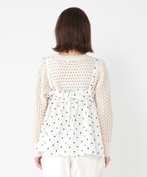 studio CLIP(スタディオクリップ)の「《natural by clip》ドット刺繍フレアキャミブラウス(キャミソール・レディース・グレー/オフホワイト・FREE)」の9枚目の写真