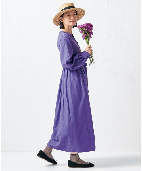 Sunny clouds（サニークラウズ）の「サニークラウズ　すみれ色のワンピース〈レディース〉（ワンピース・レディース・パープル・LL/L/M/MP）」の2枚目の写真