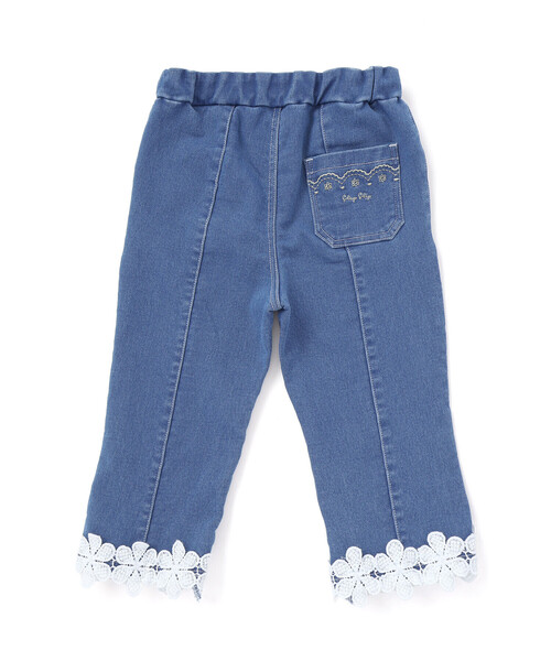 SLAP SLIP（スラップスリップ）の「裾お花レースデニムニットセンタータック7分丈パンツ(80~130cm)（デニムパンツ・キッズ・ブルー/ネイビー・100cm/110cm/80ｃｍ/90cm/130cm/120cm）」の15枚目の写真