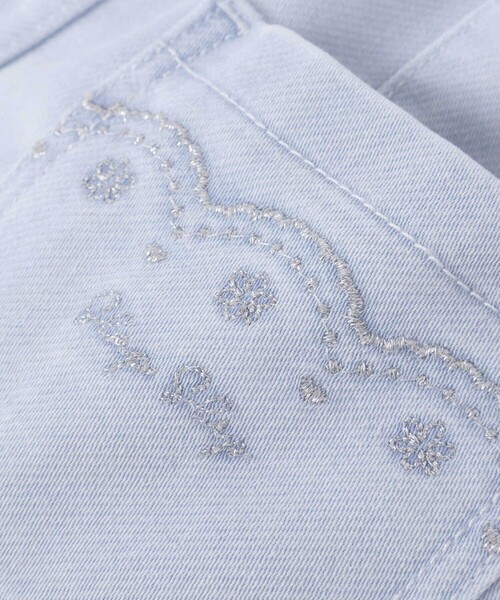SLAP SLIP（スラップスリップ）の「裾お花レースデニムニットセンタータック7分丈パンツ(80~130cm)（デニムパンツ・キッズ・ブルー/ネイビー・100cm/110cm/80ｃｍ/90cm/130cm/120cm）」の9枚目の写真