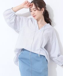 SHOO・LA・RUE | 【洗える/S-LL/UV/吸水速乾】洗濯後しわになりにくい フレンチコアリネンブレンド ブラウス(シャツ/ブラウス)