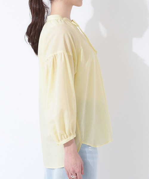 SHOO・LA・RUE（シューラルー）の「【洗える/S-LL/UV/吸水速乾】洗濯後しわになりにくいリネンブレンド ブラウス（シャツ/ブラウス・レディース・ホワイト/ピンク系/ライトイエロー系/ブルー系7・02/01/04/03）」の17枚目の写真