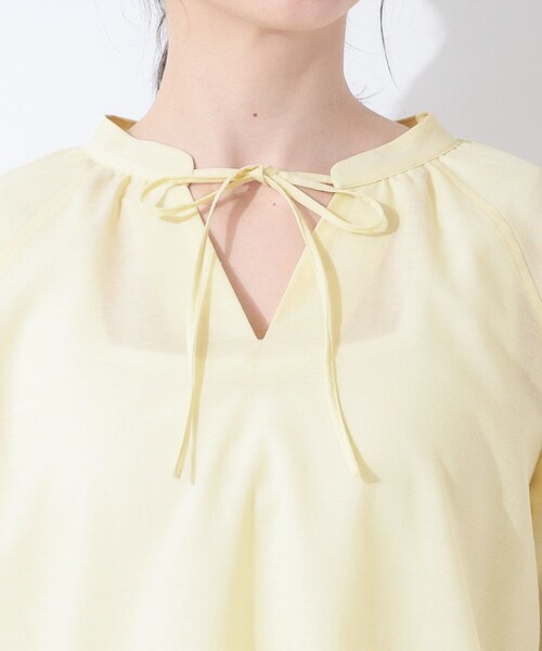 SHOO・LA・RUE（シューラルー）の「【洗える/S-LL/UV/吸水速乾】洗濯後しわになりにくいリネンブレンド ブラウス（シャツ/ブラウス・レディース・ホワイト/ピンク系/ライトイエロー系/ブルー系7・02/01/04/03）」の15枚目の写真